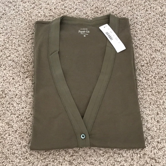 J. Crew Sweaters - NWT olive JCREW perfect fit cardigan